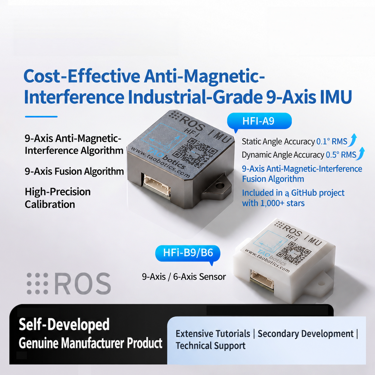 HFI-A9 HFI-B9 and HFI-B6 USB ROS IMU model comparison