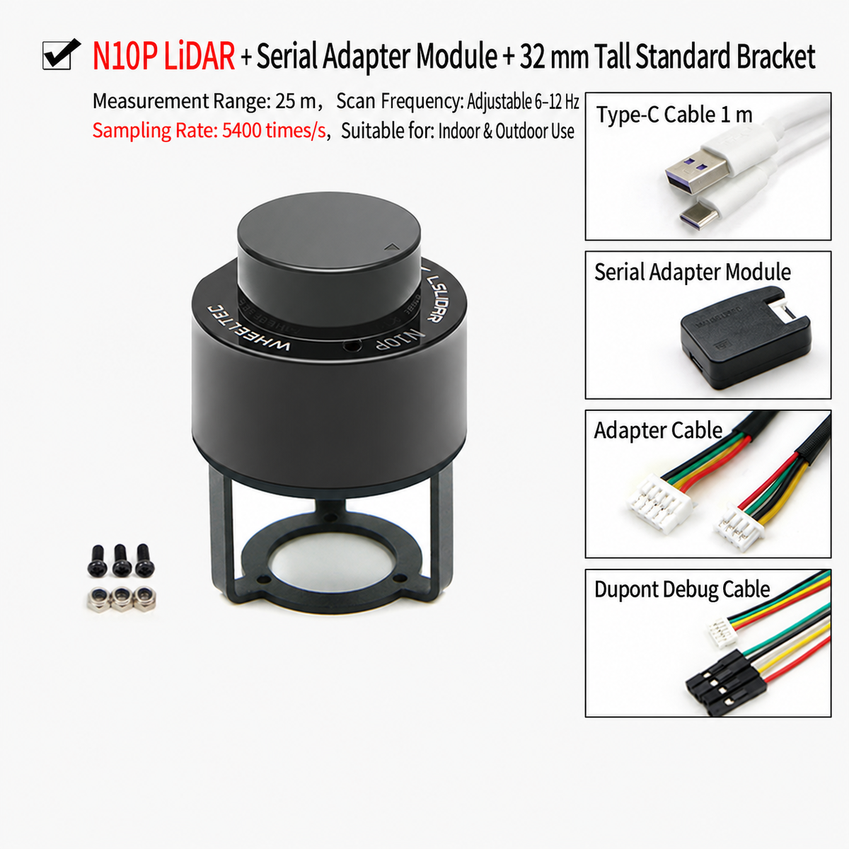 360° 2D TOF LiDAR for ROS & Robotics-M10 / N10 Series
