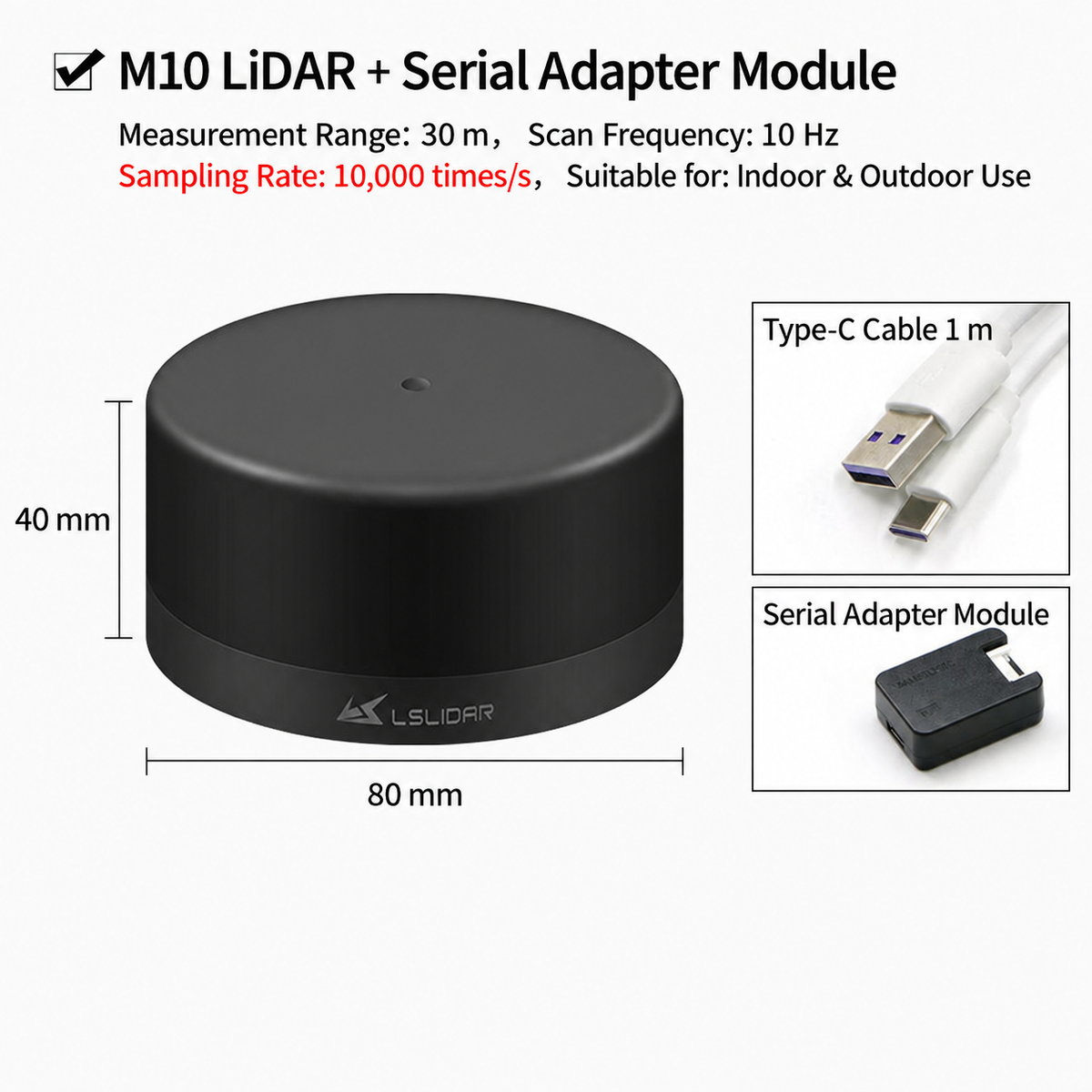 360° 2D TOF LiDAR for ROS & Robotics-M10 / N10 Series