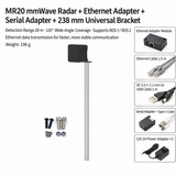 MR20 77GHz mmWave Obstacle Avoidance Radar – 20 m, 120°, ROS 1/ROS 2